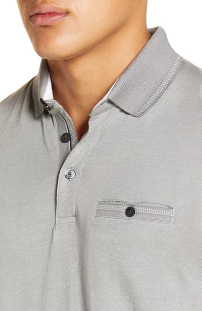 Shop Ted Baker Tortila Slim Fit Tipped Pocket Polo In Grey