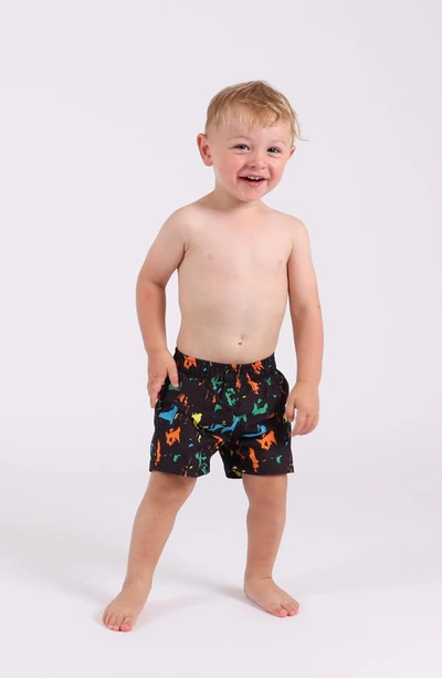 Shop Dot Australia Paint Splatter Swim Shorts In Black