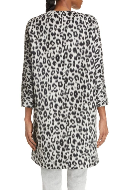 Shop Isabel Marant Ometia Leopard Jacquard Brushed Wool Overshirt In Black