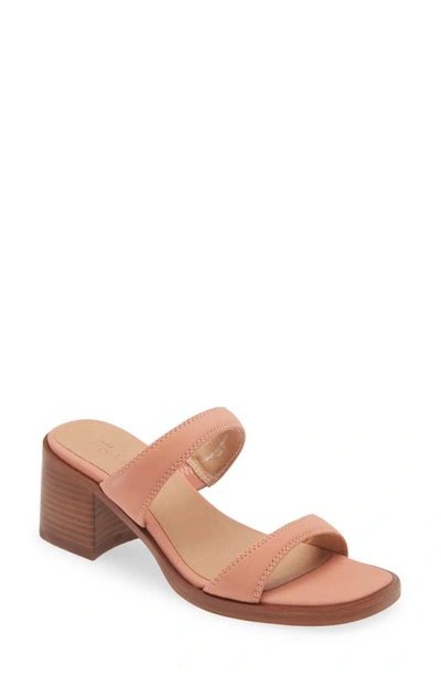 Shop Madewell The Saige Double Strap Slide Sandal In Dried Rose