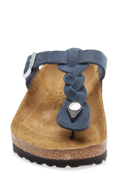 Shop Birkenstock Gizeh Braided Slide Sandal In Navy