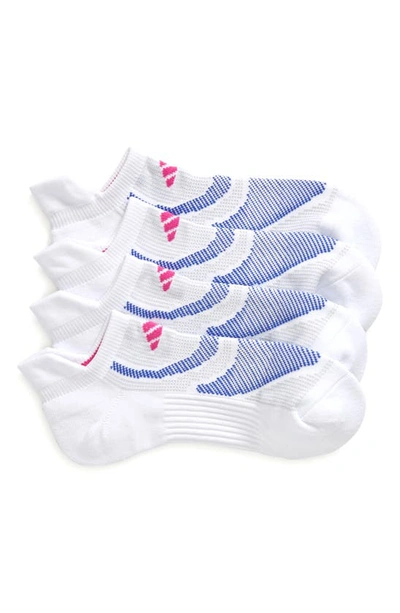 Shop Adidas Originals 2-pack Superlite Performance Socks In White/ Lucid Blue/ Fuchsia