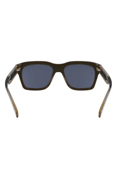 Ferragamo 56mm Polarized Rectangular Sunglasses In Dark Khaki