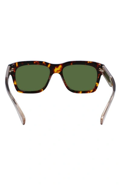 Shop Ferragamo 56mm Polarized Rectangular Sunglasses In Dark Tortoise