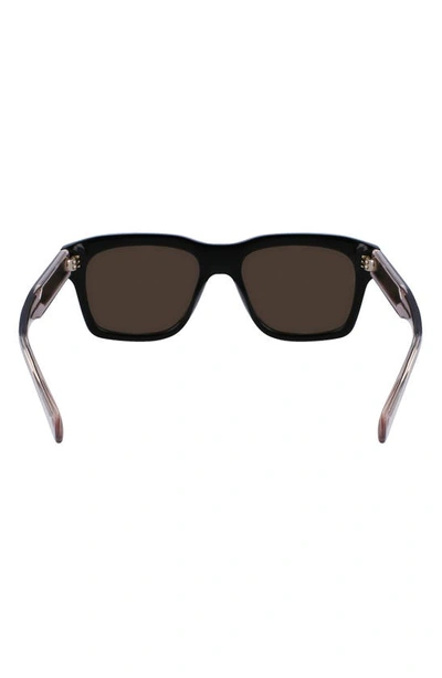 Shop Ferragamo 56mm Polarized Rectangular Sunglasses In Black
