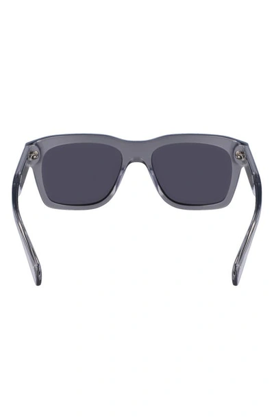 Shop Ferragamo 56mm Polarized Rectangular Sunglasses In Metallic Grey