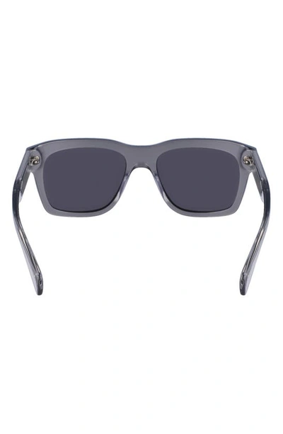 Ferragamo 56mm Polarized Rectangular Sunglasses In Metallic Grey