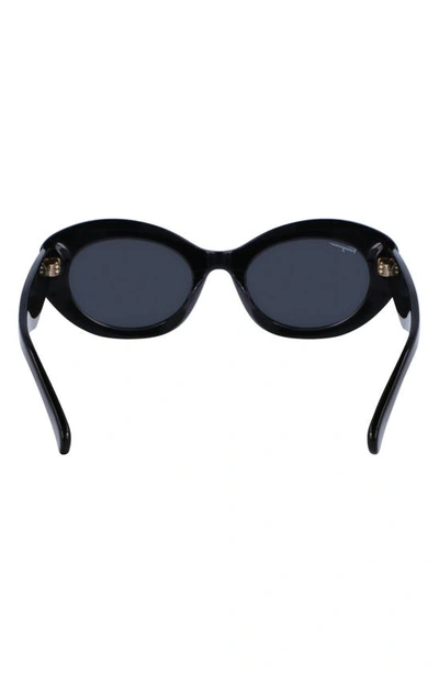 Shop Ferragamo 53mm Oval Sunglasses In Dark Grey/ Grey