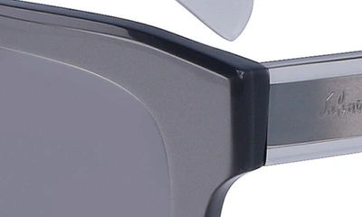 Ferragamo 56mm Polarized Rectangular Sunglasses In Metallic Grey