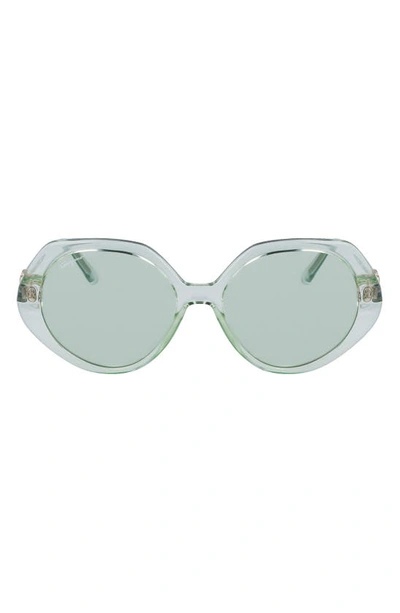 Shop Ferragamo 58mm Modified Oval Sunglasses In Crystal Sage