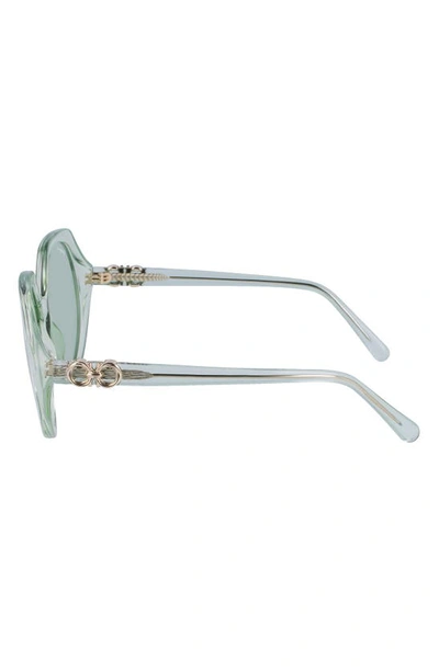 Shop Ferragamo 58mm Modified Oval Sunglasses In Crystal Sage