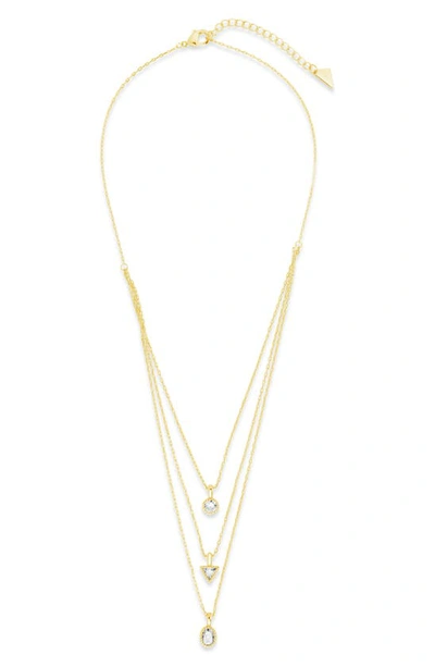 Sterling Forever Julie Layered Pendant Necklace, 18-20 In Gold