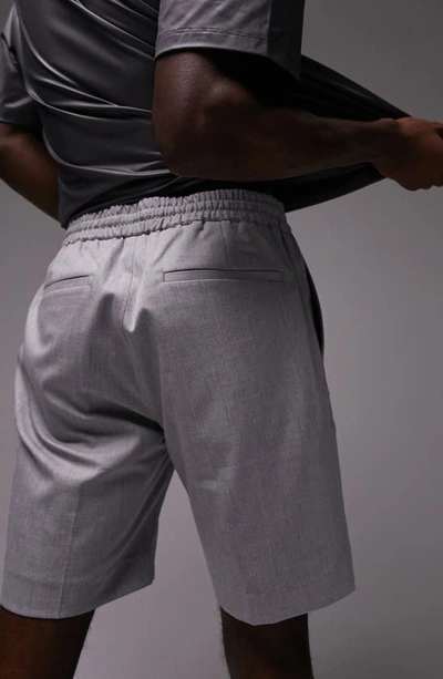 Shop Topman Pintuck Slim Fit Drawstring Shorts In Grey
