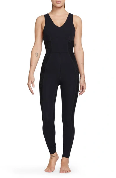 Women's Yoga Dri-fit Luxe 7/8 Jumpsuit In Black