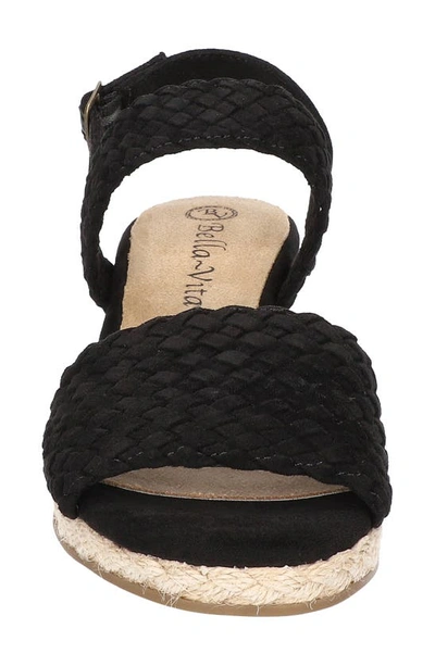 Bella Vita Women's Mariella Espadrille Wedge Sandals In Black Suede