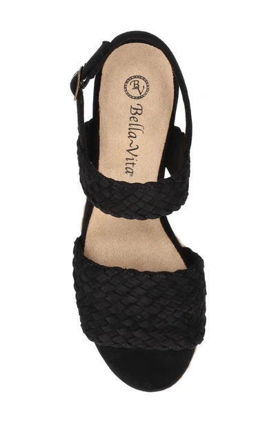 Bella Vita Women's Mariella Espadrille Wedge Sandals In Black Suede