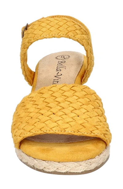 Shop Bella Vita Mariella Slingback Wedge Sandal In Mustard Suede