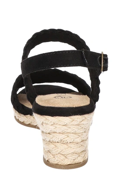 Bella Vita Women's Mariella Espadrille Wedge Sandals In Black Suede