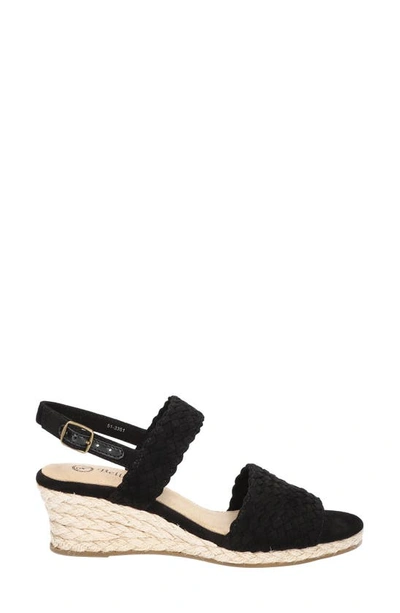 Bella Vita Women's Mariella Espadrille Wedge Sandals In Black Suede