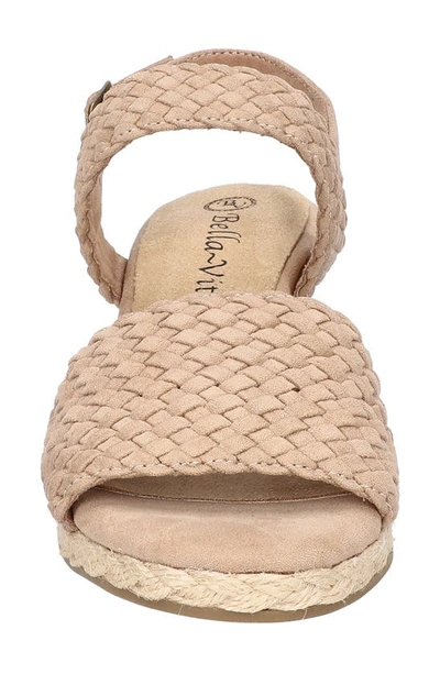 Shop Bella Vita Mariella Slingback Wedge Sandal In Almond Suede