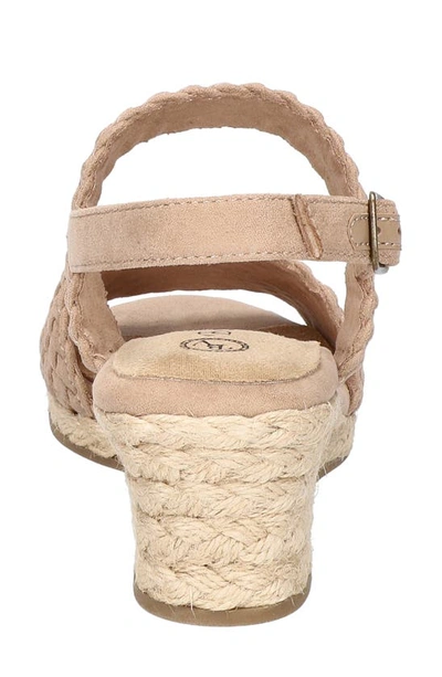 Bella Vita Mariella Womens Buckle Faux Suede Wedge Sandals In Almond Suede
