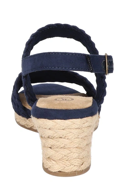 Shop Bella Vita Mariella Slingback Wedge Sandal In Navy Suede