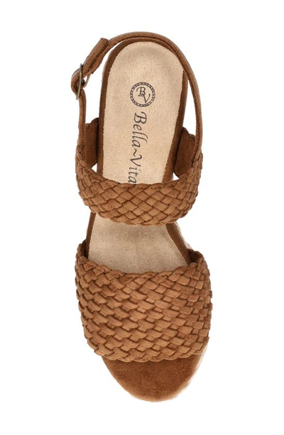 Shop Bella Vita Mariella Slingback Wedge Sandal In Cognac Suede