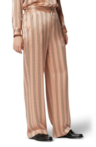 Equipment Aeslin Polka Dot Wide Leg Silk Pants In Praline Multi