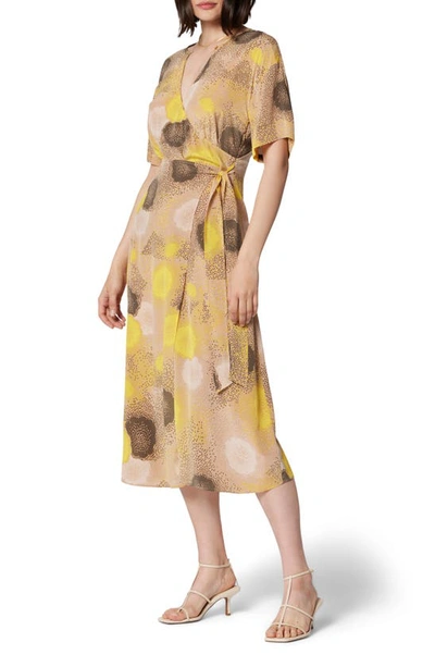 Shop Equipment Korinne Silk Wrap Dress In Praline Multi