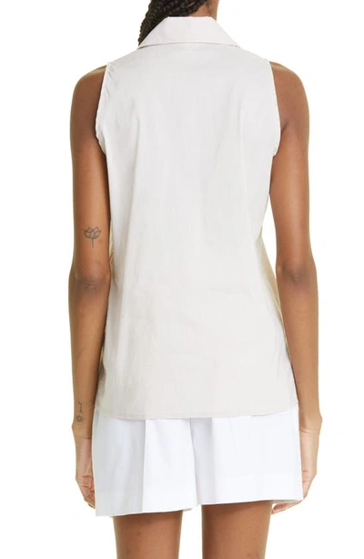Eleventy Sleeveless Button-up Shirt In Sand