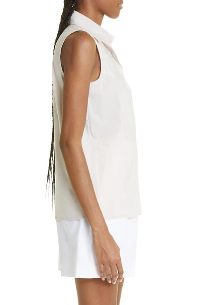 Eleventy Sleeveless Button-up Shirt In Sand