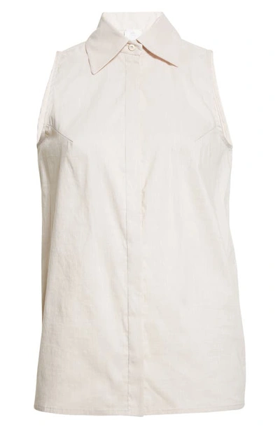 Eleventy Sleeveless Button-up Shirt In Sand
