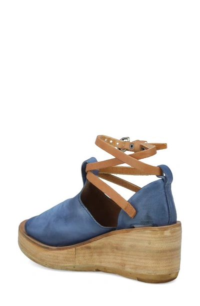 Shop As98 Nino Wedge Platform Sandal In Blue