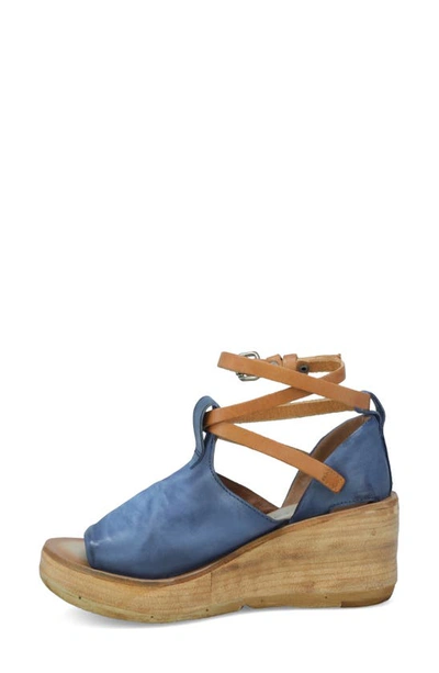 Shop As98 Nino Wedge Platform Sandal In Blue