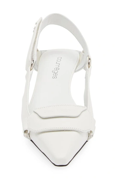 Shop Courrèges Racer Leather Slingback Pump In Heritage White
