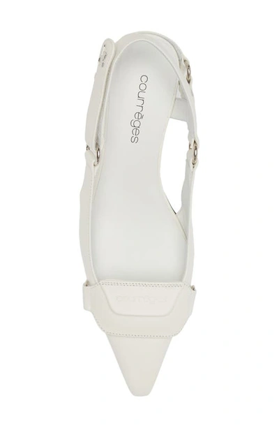 Shop Courrèges Racer Leather Slingback Pump In Heritage White