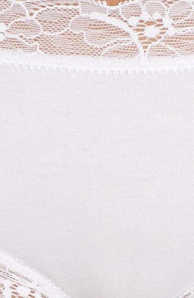 Shop Hanro Cotton Lace Hipster Briefs In White 101