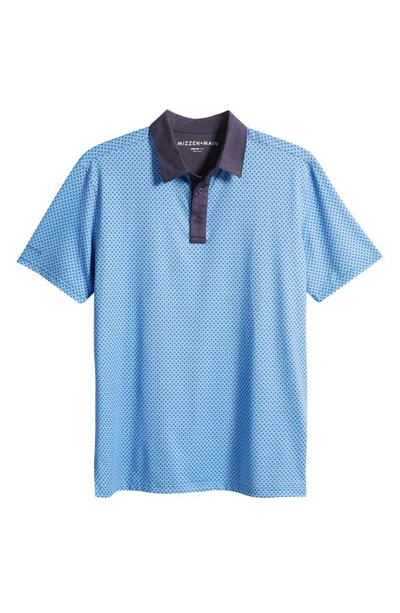 Mizzen + Main Versa Geometric Print Performance Golf Polo In Provence Geo Print