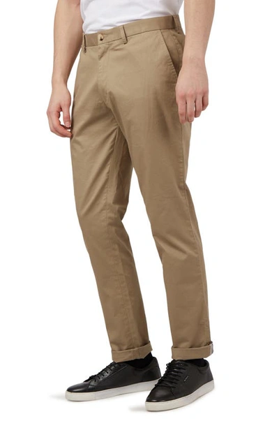 Shop Ben Sherman Signature Slim Fit Stretch Cotton Chinos In Stone