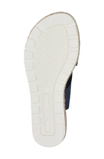 Bella Vita Cosette Womens Faux Leather Criss-cross Wedge Sandals In Navy