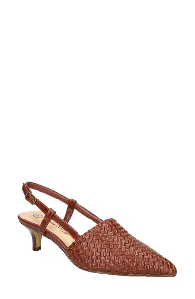 Shop Bella Vita Kaisley Kitten Heel Slingback Pump In Dark Tan