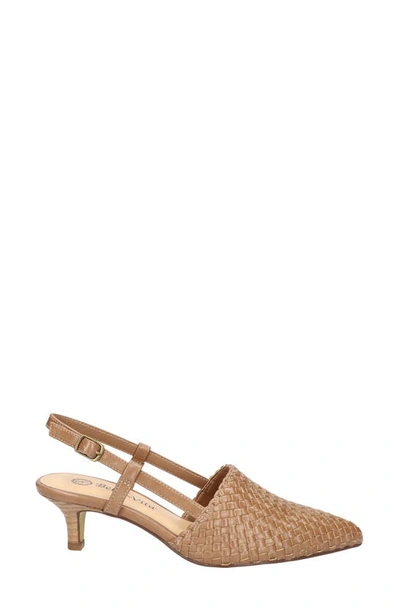 Bella Vita Kaisley Pointed Toe Slingback Pump In Beige