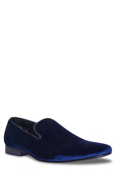 Shop Steve Madden Laight Loafer In Blue Velvet
