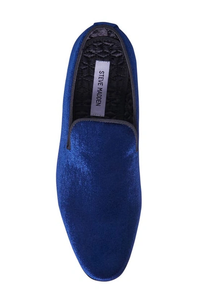 Shop Steve Madden Laight Loafer In Blue Velvet