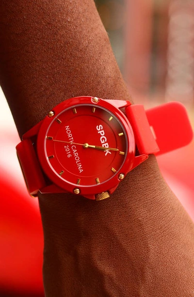 Shop Spgbk Watches The 71st Silicone Strap Watch, 44mm In Red/ Gold
