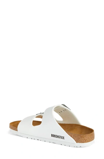 Shop Birkenstock Arizona Birko-flor Slide Sandal In White Synthetic Leather