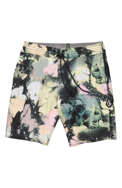 Volcom Skulli Wash Stoney Board Shorts In Dawn Yellow