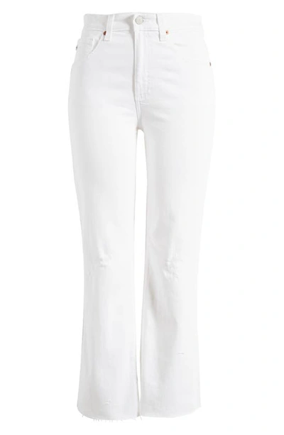 Shop Ag Kinsley Raw Hem High Waist Ankle Flare Jeans In Authentic White Destructed