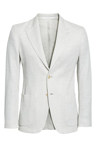 Shop Eleventy Deconstructed Linen & Cotton Jersey Sport Coat In Gray