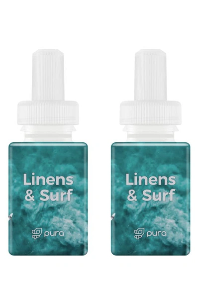 Shop Pura 2-pack Diffuser Fragrance Refills In Linens And Surf